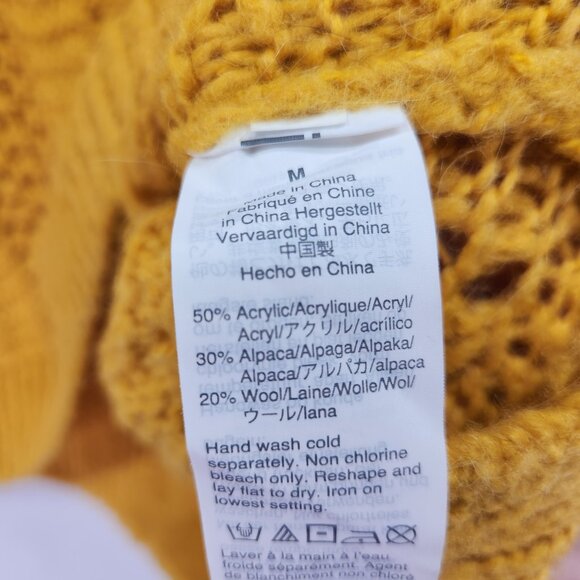 Madewell Wool Alpaca Blend Pullover Sweater Size Medium Windemere Pointelle - Picture 11 of 16